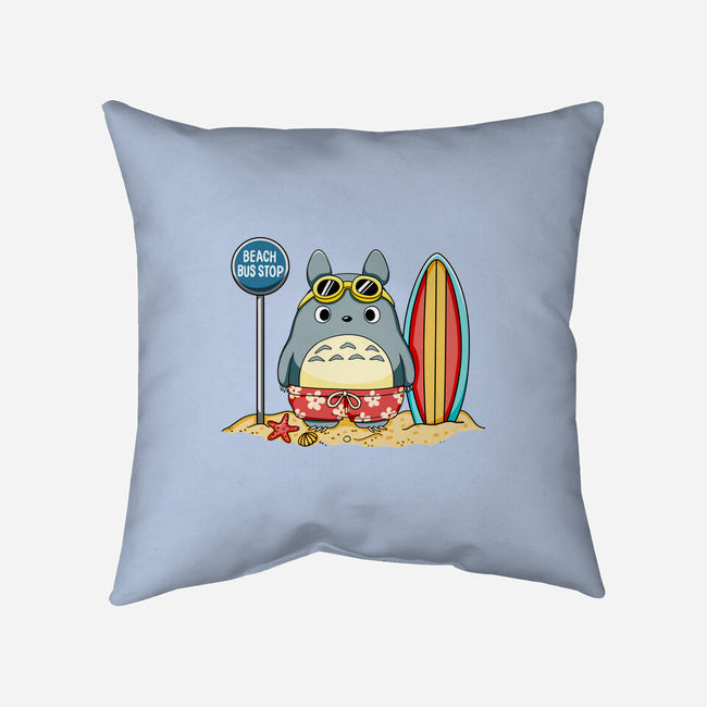 Beach Bus Stop-None-Removable Cover w Insert-Throw Pillow-JamesQJO