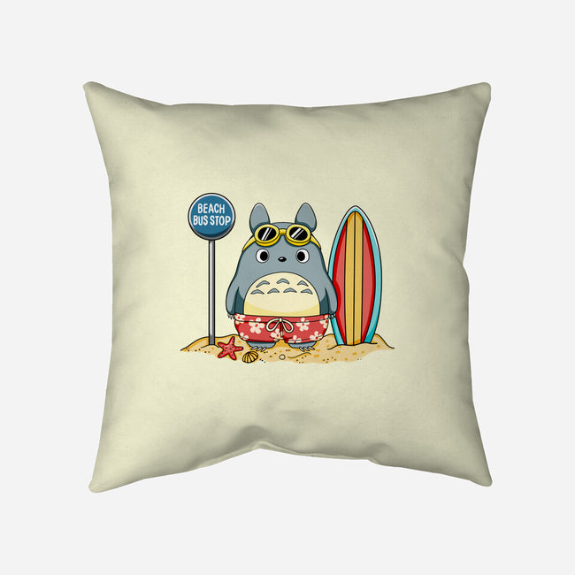Beach Bus Stop-None-Removable Cover w Insert-Throw Pillow-JamesQJO