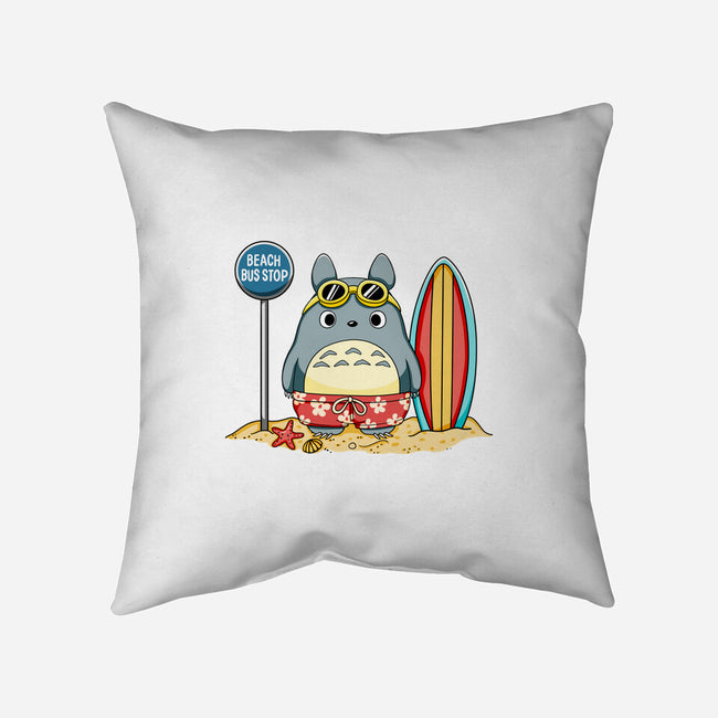 Beach Bus Stop-None-Removable Cover w Insert-Throw Pillow-JamesQJO