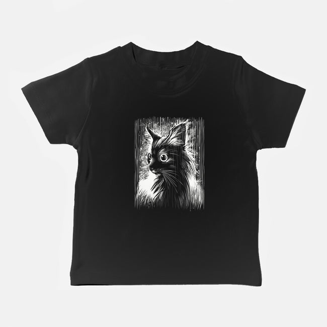 Cat Under The Rain-Baby-Basic-Tee-zascanauta