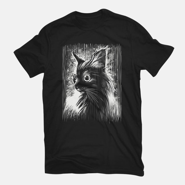 Cat Under The Rain-Mens-Basic-Tee-zascanauta