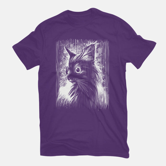 Cat Under The Rain-Mens-Basic-Tee-zascanauta