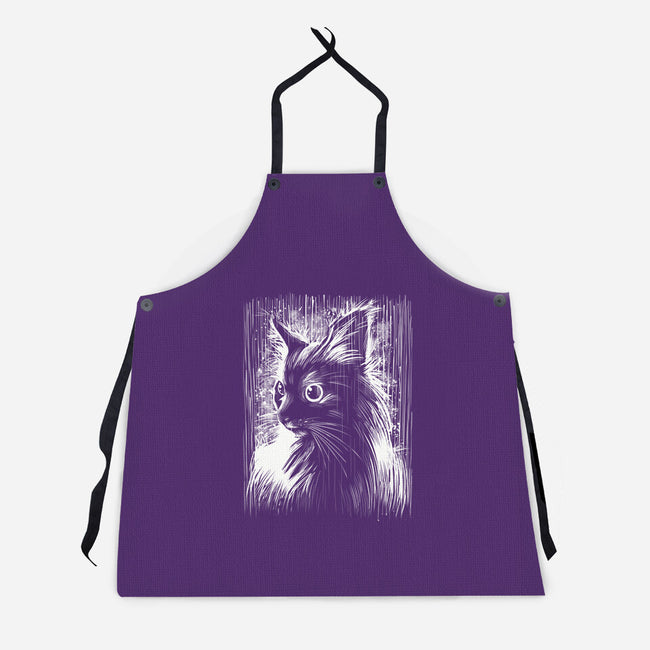 Cat Under The Rain-Unisex-Kitchen-Apron-zascanauta
