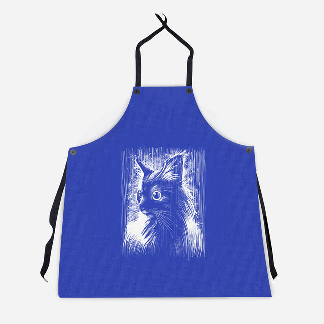 Cat Under The Rain-Unisex-Kitchen-Apron-zascanauta
