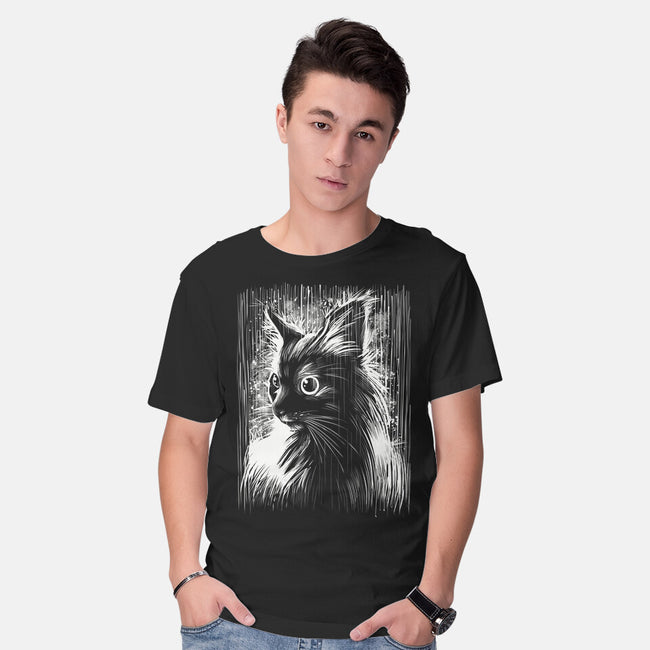 Cat Under The Rain-Mens-Basic-Tee-zascanauta