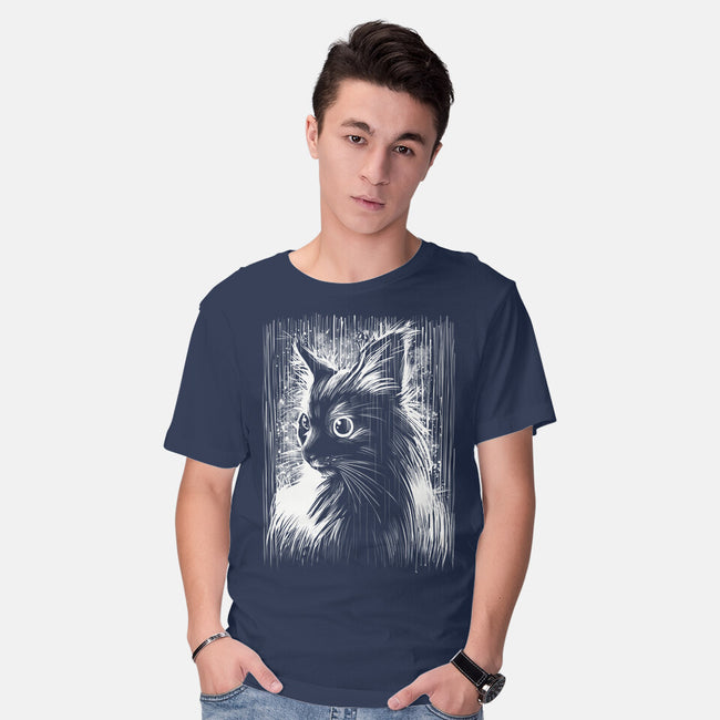 Cat Under The Rain-Mens-Basic-Tee-zascanauta