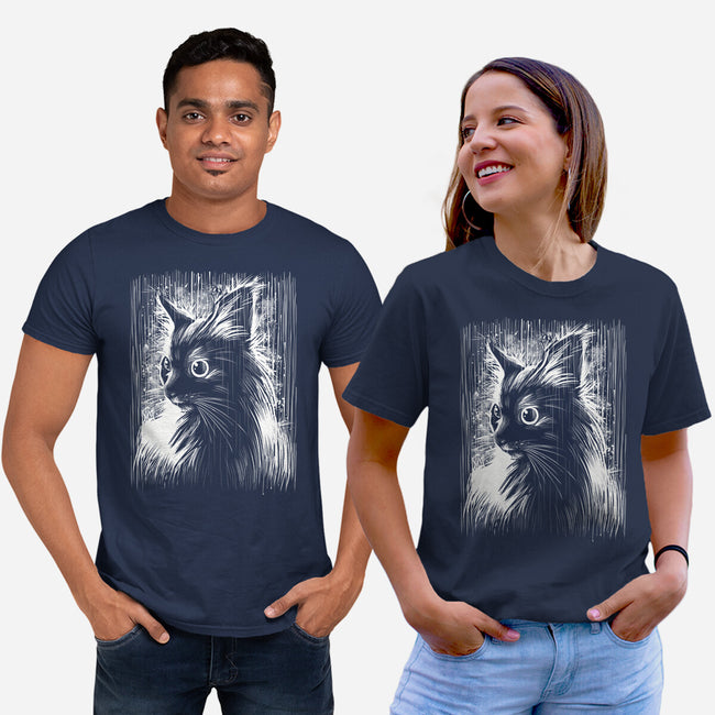 Cat Under The Rain-Unisex-Basic-Tee-zascanauta