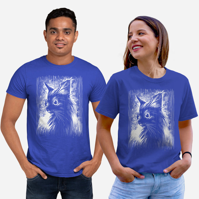Cat Under The Rain-Unisex-Basic-Tee-zascanauta