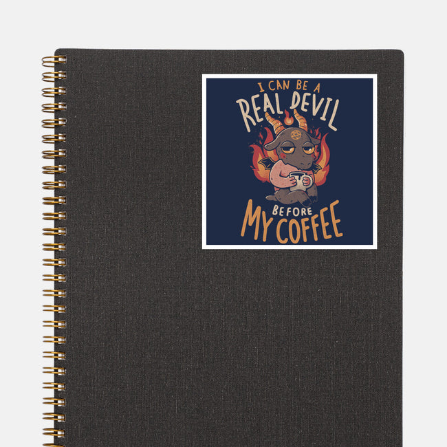 Real Devil Before My Coffee-None-Glossy-Sticker-eduely