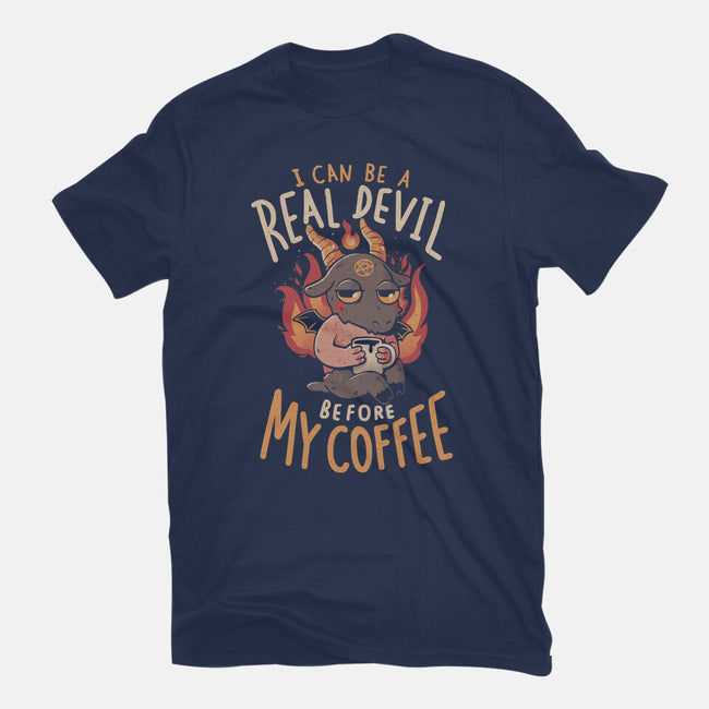 Real Devil Before My Coffee-Womens-Fitted-Tee-eduely