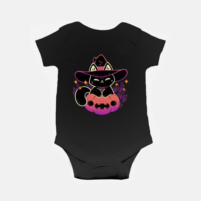 Cute Halloween Cat On Pumpkin-Baby-Basic-Onesie-xMorfina