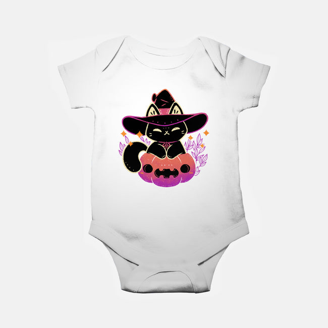 Cute Halloween Cat On Pumpkin-Baby-Basic-Onesie-xMorfina