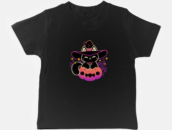 Cute Halloween Cat On Pumpkin