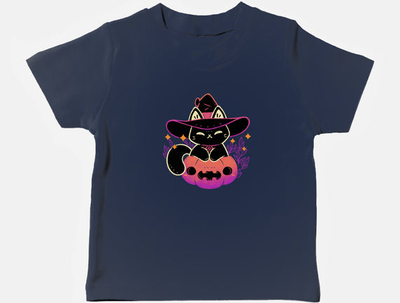 Cute Halloween Cat On Pumpkin