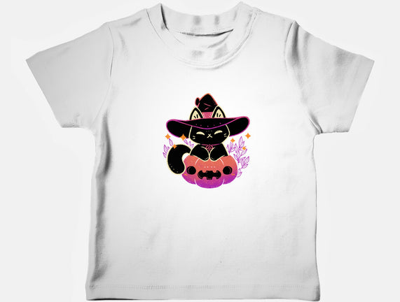 Cute Halloween Cat On Pumpkin