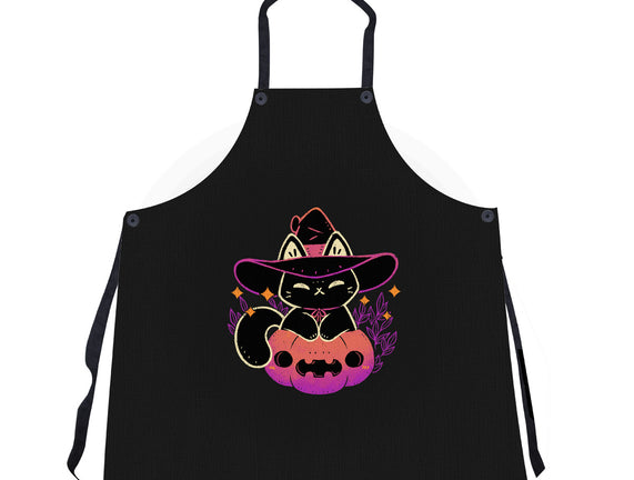 Cute Halloween Cat On Pumpkin
