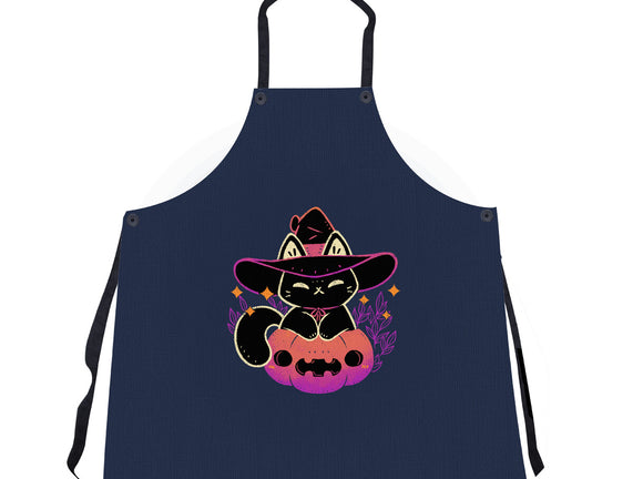 Cute Halloween Cat On Pumpkin