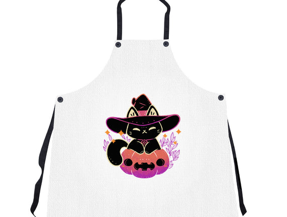 Cute Halloween Cat On Pumpkin