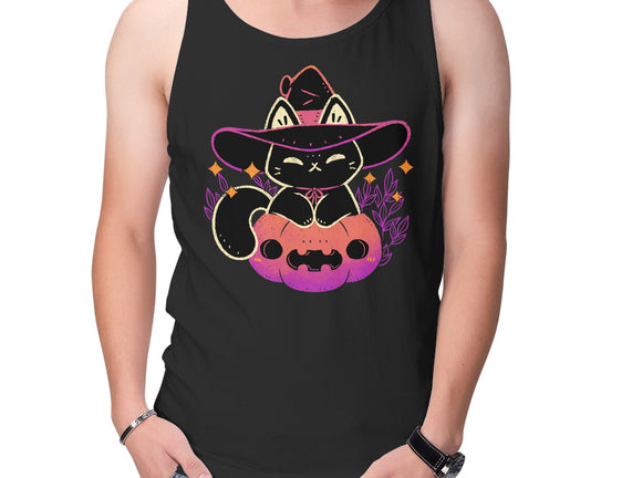 Cute Halloween Cat On Pumpkin