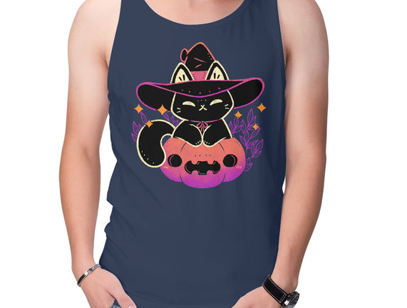 Cute Halloween Cat On Pumpkin