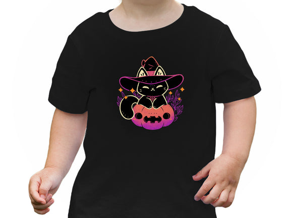 Cute Halloween Cat On Pumpkin
