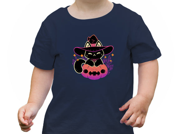 Cute Halloween Cat On Pumpkin