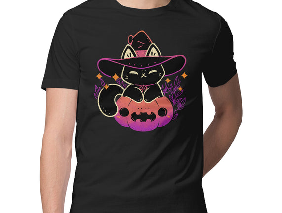 Cute Halloween Cat On Pumpkin