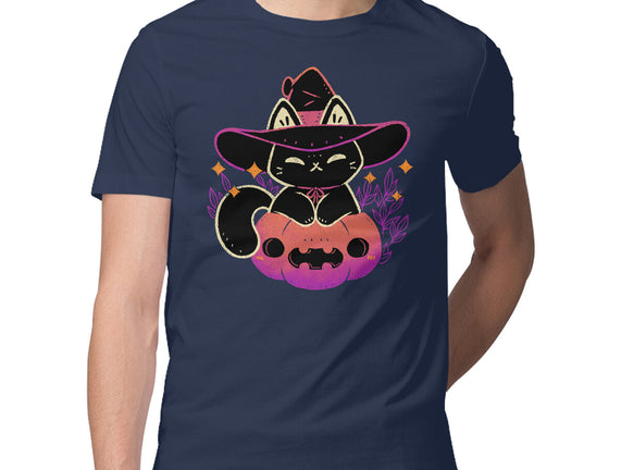 Cute Halloween Cat On Pumpkin