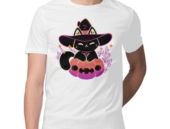 Cute Halloween Cat On Pumpkin