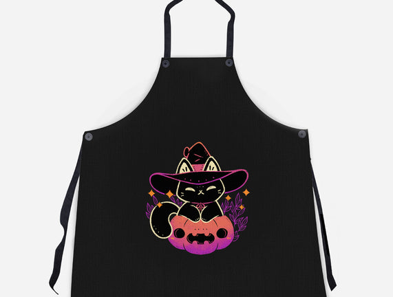 Cute Halloween Cat On Pumpkin