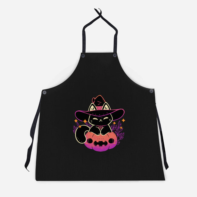 Cute Halloween Cat On Pumpkin-Unisex-Kitchen-Apron-xMorfina