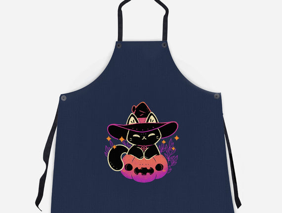 Cute Halloween Cat On Pumpkin