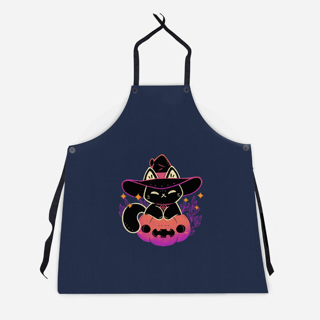 Cute Halloween Cat On Pumpkin-Unisex-Kitchen-Apron-xMorfina