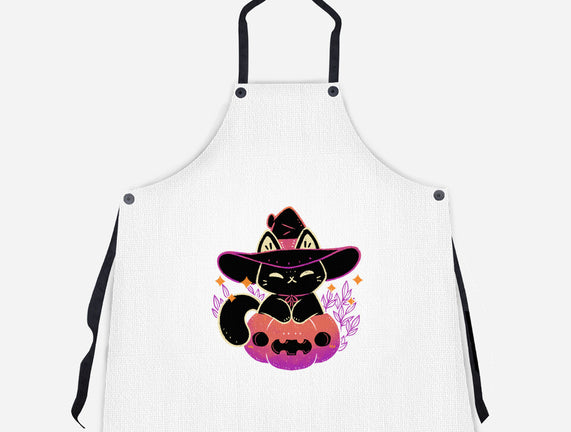 Cute Halloween Cat On Pumpkin