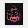 Cute Halloween Cat On Pumpkin-None-Stretched-Canvas-xMorfina
