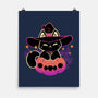 Cute Halloween Cat On Pumpkin-None-Matte-Poster-xMorfina