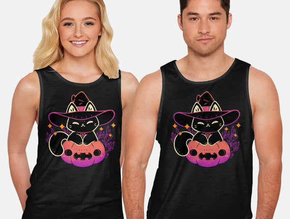 Cute Halloween Cat On Pumpkin