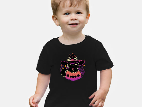 Cute Halloween Cat On Pumpkin
