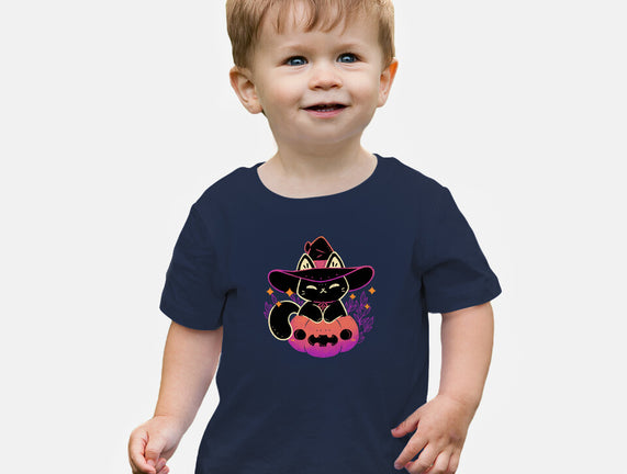 Cute Halloween Cat On Pumpkin