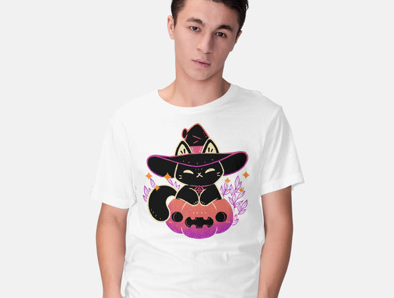 Cute Halloween Cat On Pumpkin