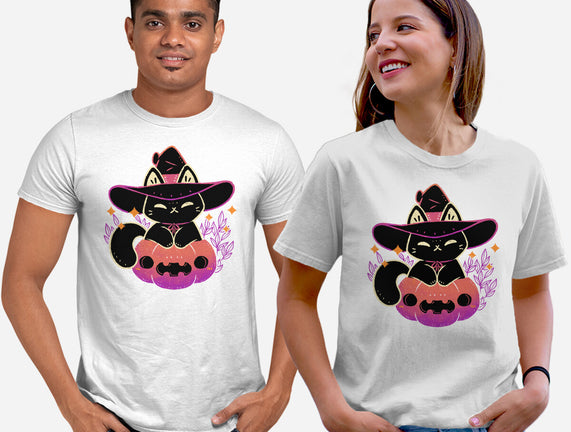Cute Halloween Cat On Pumpkin