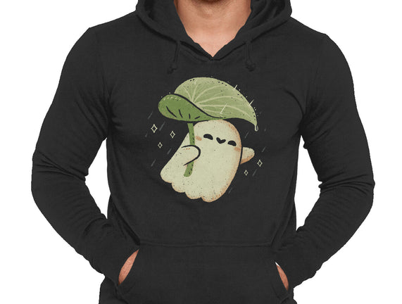 Cute Ghost With Leaf Umbrella