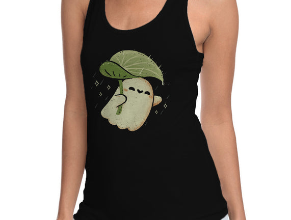 Cute Ghost With Leaf Umbrella