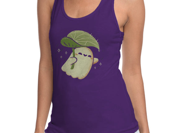 Cute Ghost With Leaf Umbrella