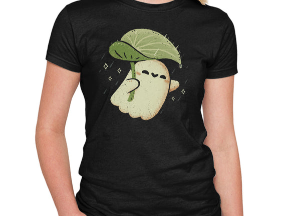 Cute Ghost With Leaf Umbrella