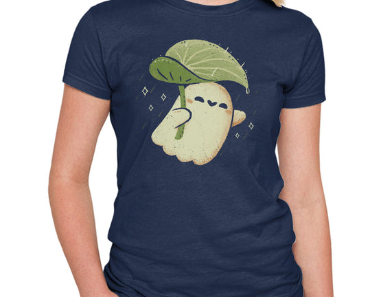 Cute Ghost With Leaf Umbrella