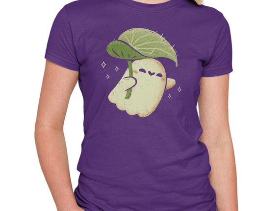 Cute Ghost With Leaf Umbrella