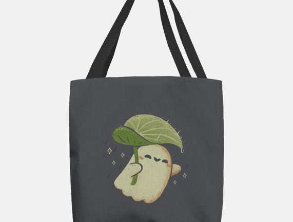Cute Ghost With Leaf Umbrella