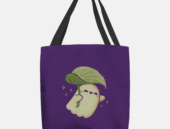 Cute Ghost With Leaf Umbrella