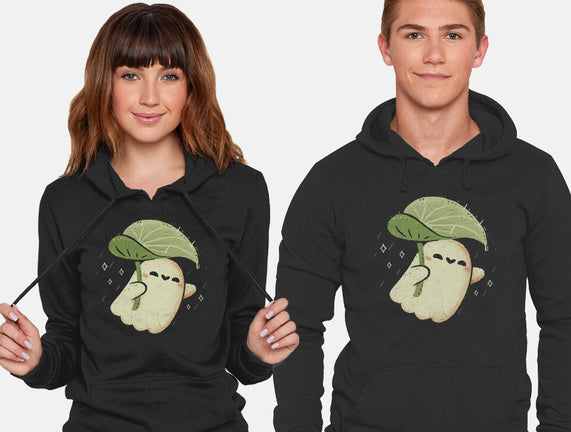 Cute Ghost With Leaf Umbrella